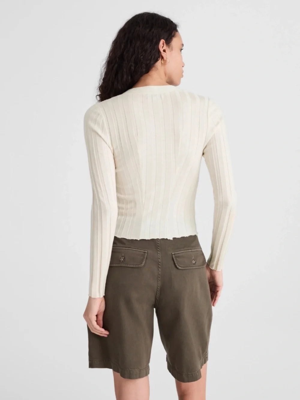 NWT MADEWELL Ribbed V-Neck Cardigan Sweater Merino Wool Silk XXL NW806 - Picture 14 of 14